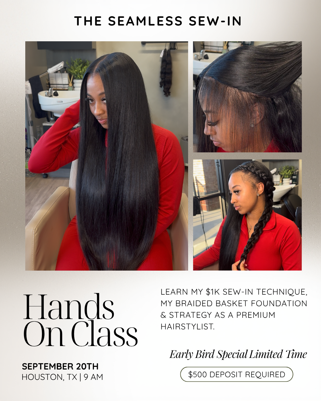 The Seamless Sew-In Hands On Class - Houston (Deposit)